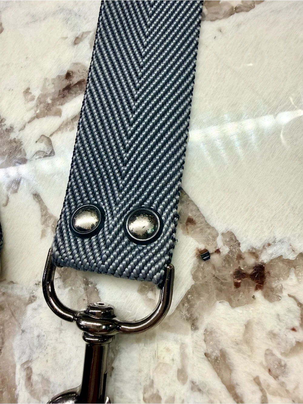 Black & Gray Herringbone Nylon Replacement Strap